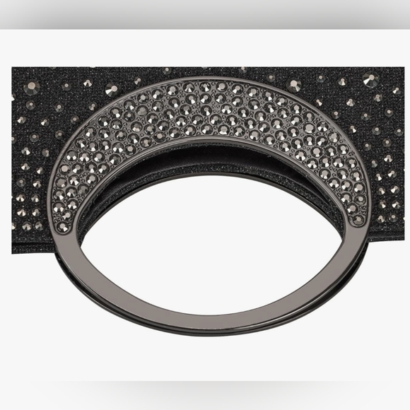 Black Rhinestone Clutch with Crystal Handle - Picture 3 of 7